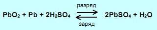 Химические реакции при заряде и разряде аккумулятора