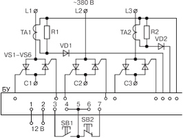 Схема бесконтактного тиристорного пускателя